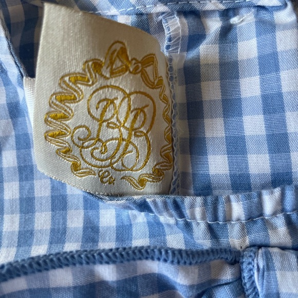 Blue Gingham puff Sleeve Blouse with Bow - Picture 5 of 11